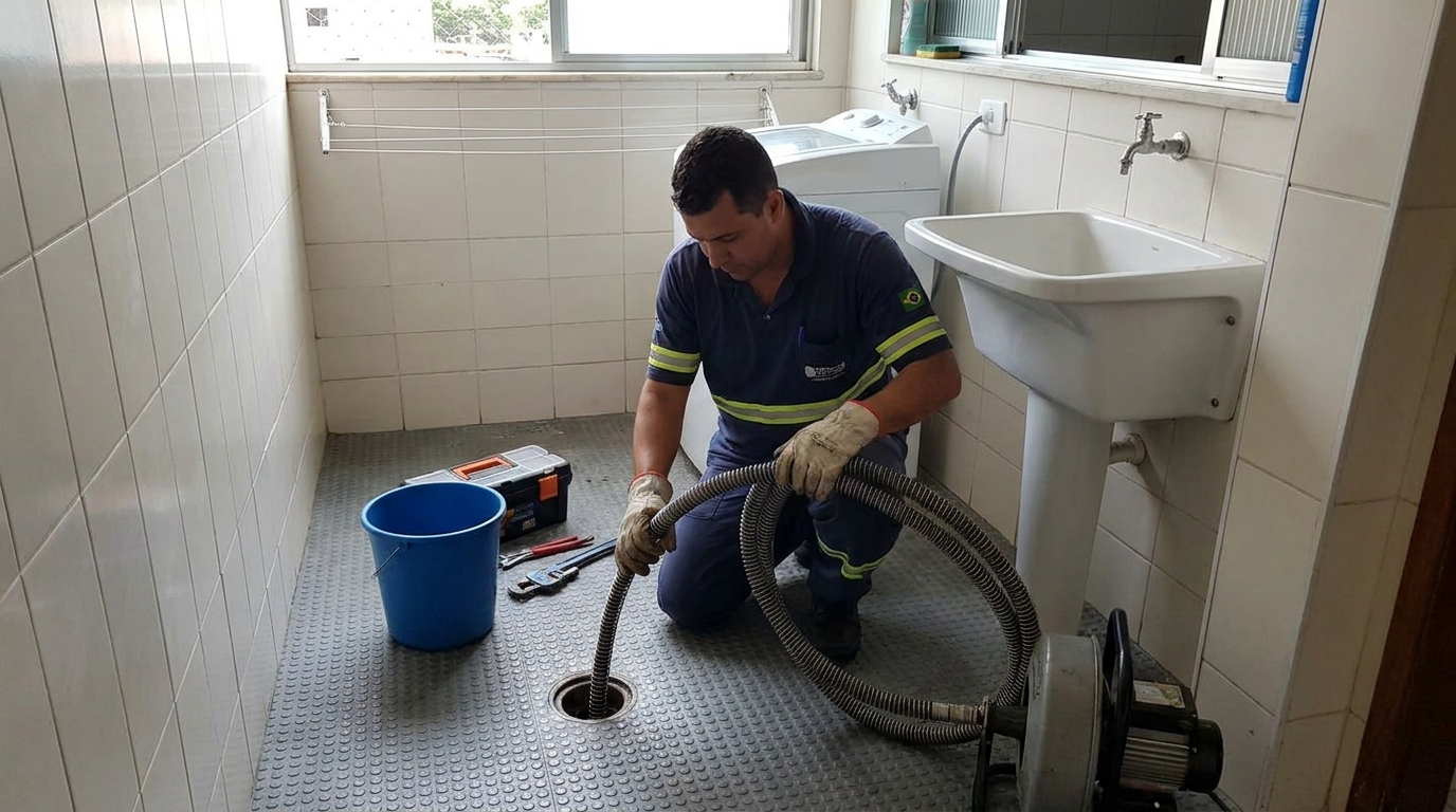 Desentupimento de ralo residencial em Diadema‑SP