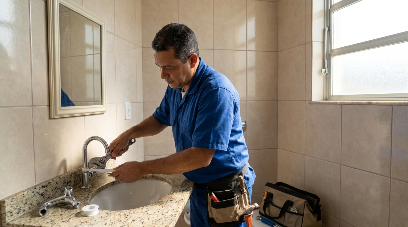 Instalação de torneira de banheiro em Diadema‑SP