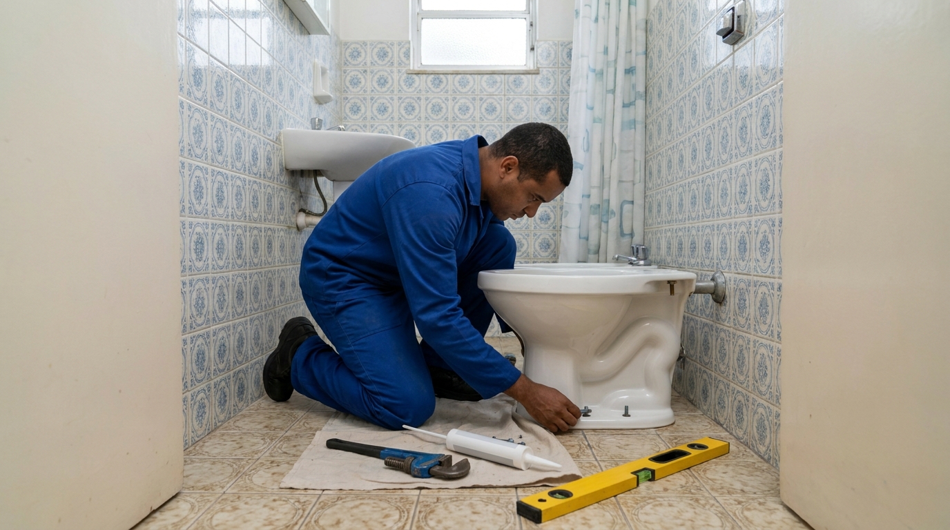 Instalação de vaso sanitário residencial em Diadema‑SP