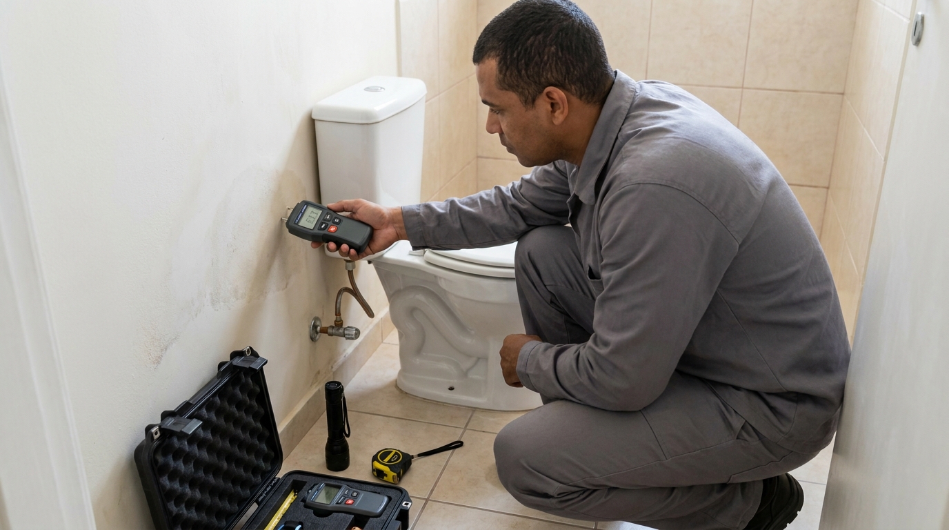 Técnico de caça vazamento em residência em Diadema‑SP